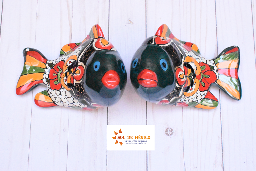 KOI-FISH Handmade Talavera Ceramic in Mayan Design – Sol de Mexico