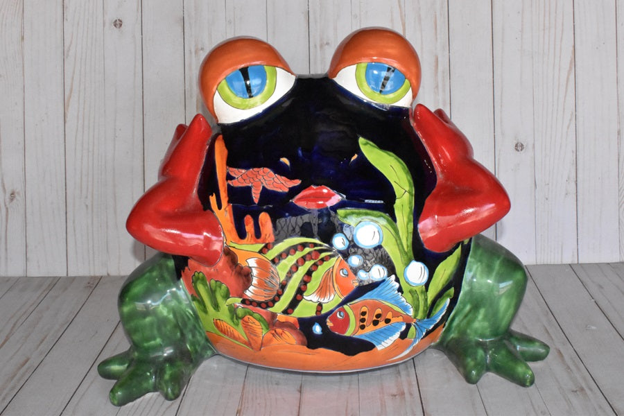 Talavera Ceramics Flirt Frog Flowerpots