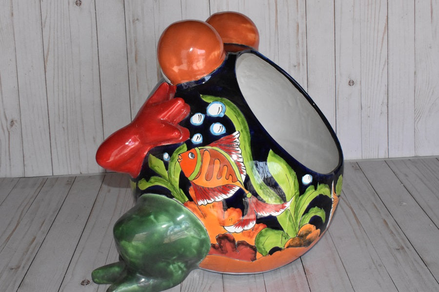 Talavera Ceramics Flirt Frog Flowerpots