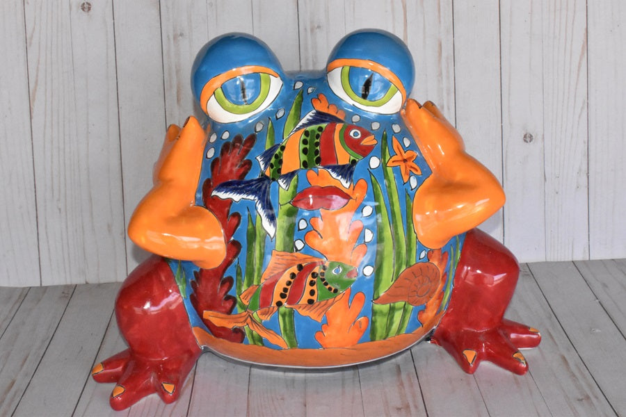 Talavera Ceramics Flirt Frog Flowerpots