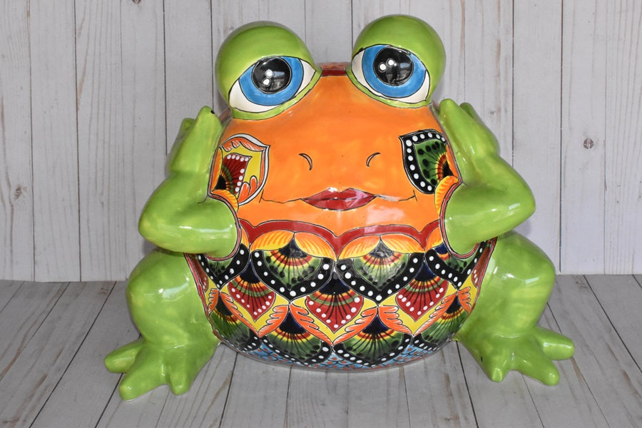 Talavera Ceramics Flirt Frog Flowerpots