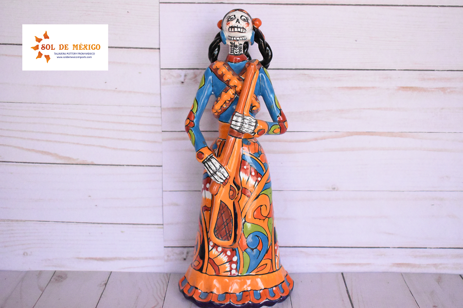 Day of the Dead "La Adelita" -Handcrafted Talavera Ceramic