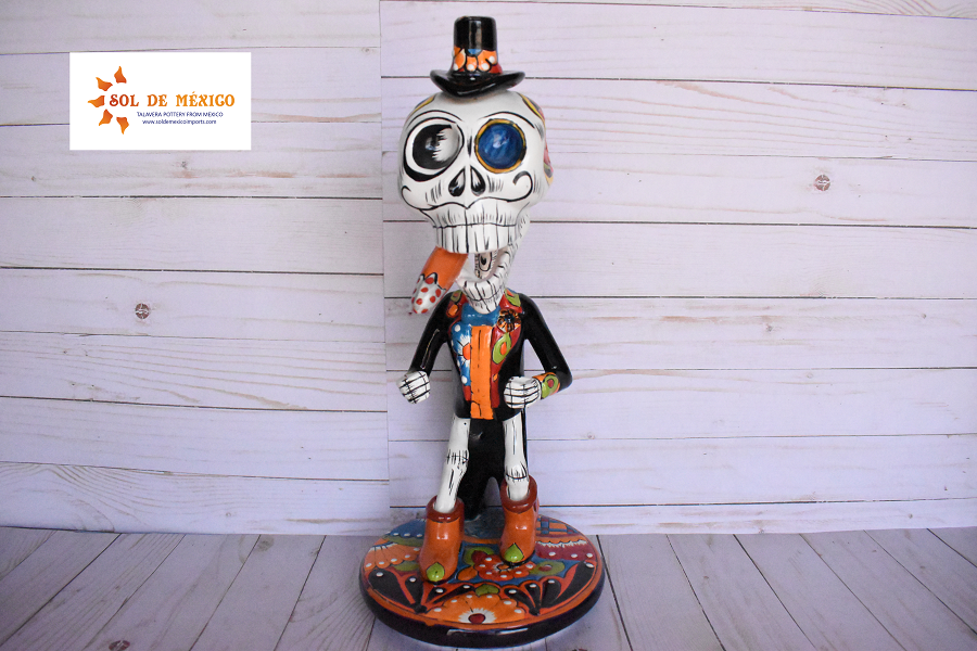 DAY OF THE DEAD "EL CATRIN"-HANDCRAFTED TALAVERA CERAMIC