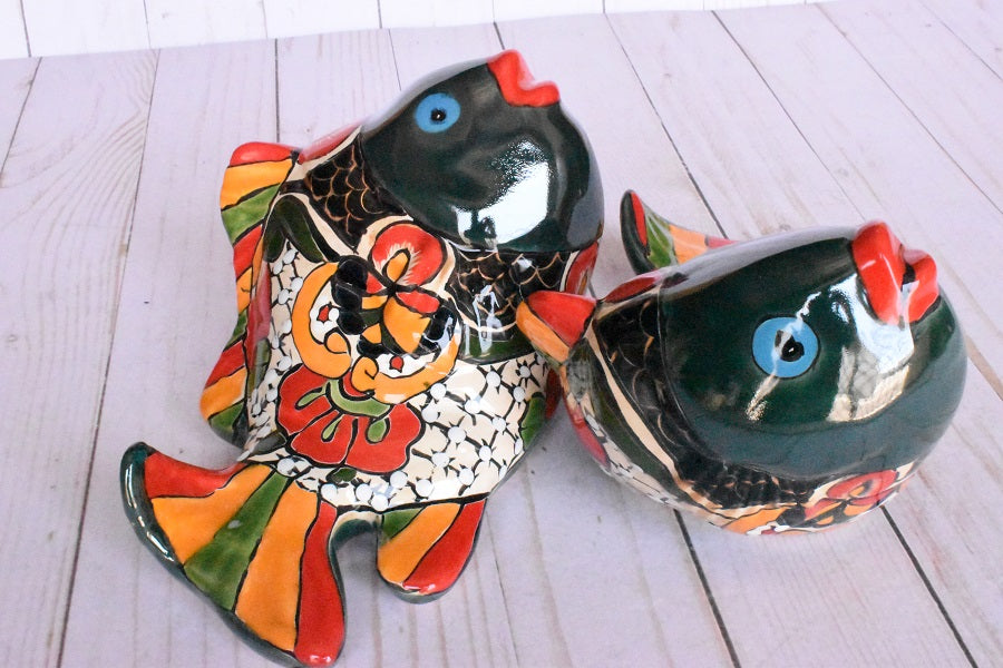 KOI-FISH Handmade Talavera Ceramic in Mayan Design