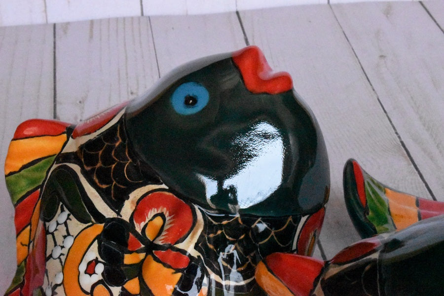 KOI-FISH Handmade Talavera Ceramic in Mayan Design