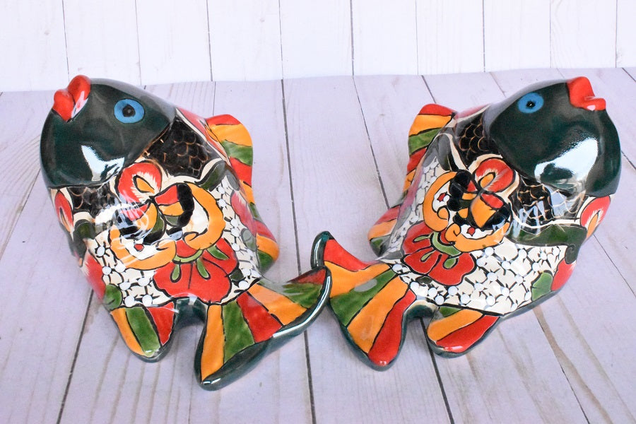 KOI-FISH Handmade Talavera Ceramic in Mayan Design