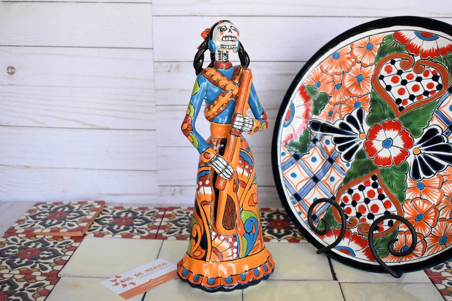 Day of the Dead "La Adelita" -Handcrafted Talavera Ceramic