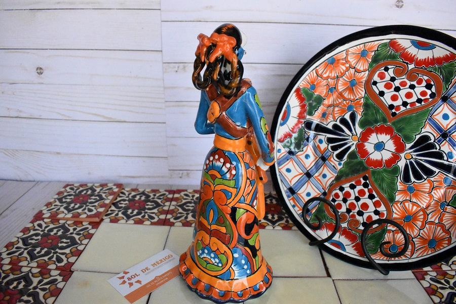 Day of the Dead "La Adelita" -Handcrafted Talavera Ceramic