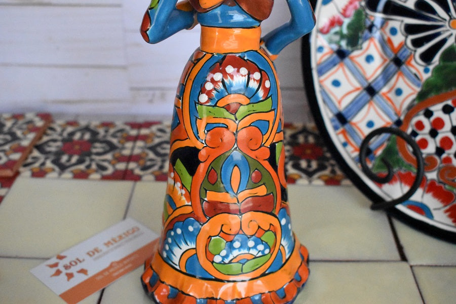 Day of the Dead "La Adelita" -Handcrafted Talavera Ceramic