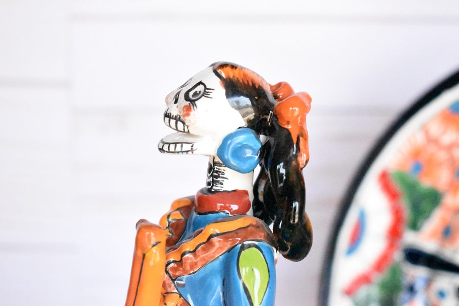 Day of the Dead "La Adelita" -Handcrafted Talavera Ceramic