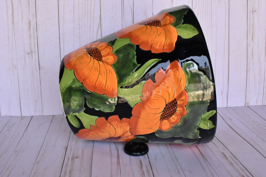 Ceramic flowerpot, Classic Sunflower Design