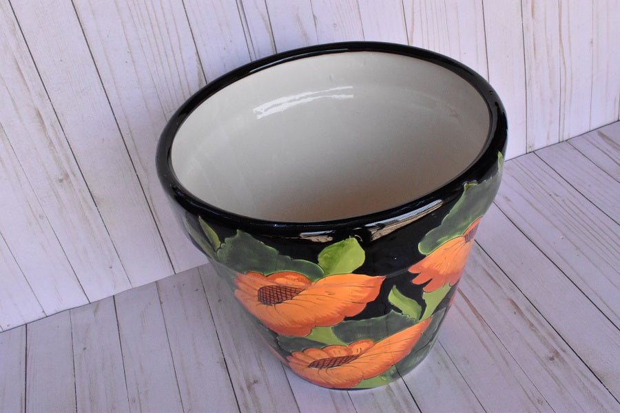 Ceramic flowerpot, Classic Sunflower Design