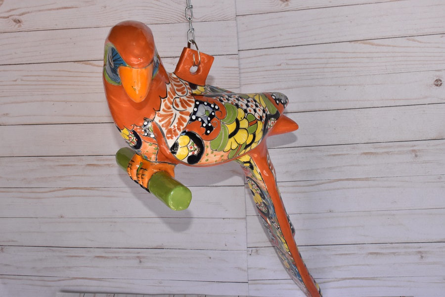 Large Beautiful Hanging Parrot Brown Talavera