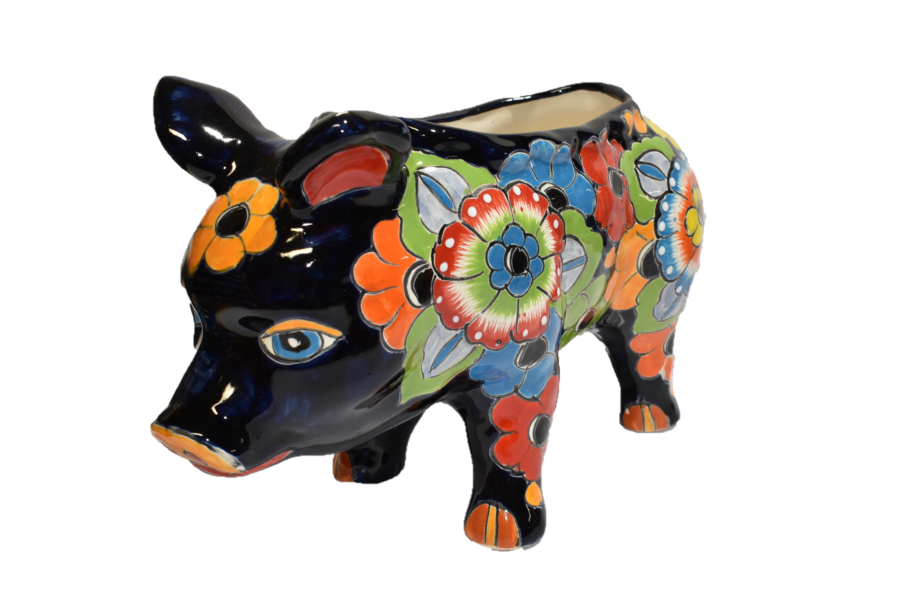 PIG PLANTER HANDCRAFTED IN FLOWERS DESIGN