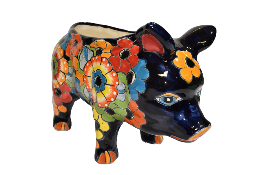 PIG PLANTER HANDCRAFTED IN FLOWERS DESIGN