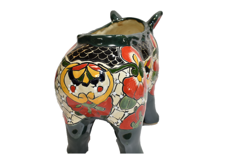 PIG PLANTER HANDCRAFTED IN TALAVERA MAYAN DESIGN