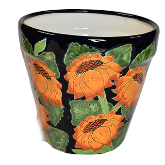 Ceramic flowerpot, Classic Sunflower Design