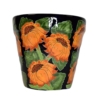 Ceramic flowerpot, Classic Sunflower Design